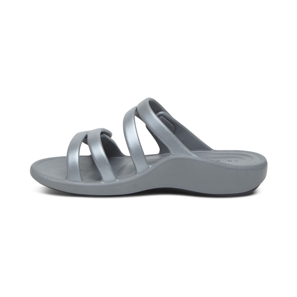 Aetrex Women's Janey Sport Water-Friendly Sandals - Grey | USA KNIX4HR